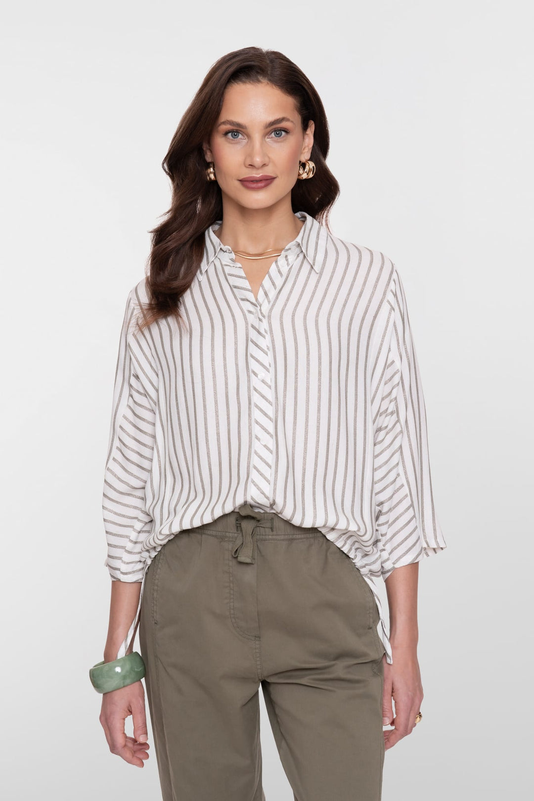 Geisha blouse l/m ecru dessin – dames