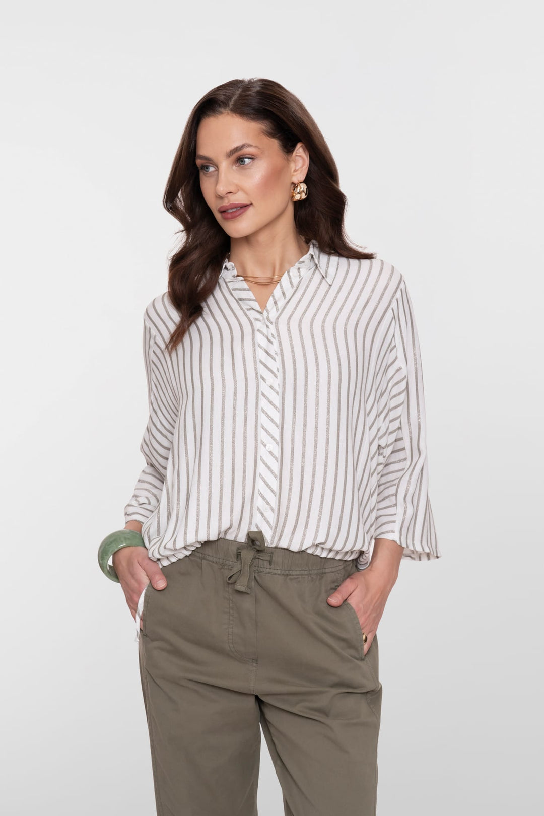 Geisha blouse l/m ecru dessin – dames