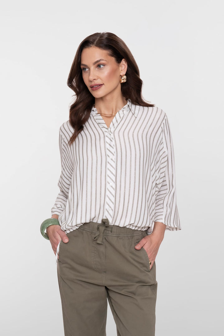 Geisha blouse l/m ecru dessin – dames