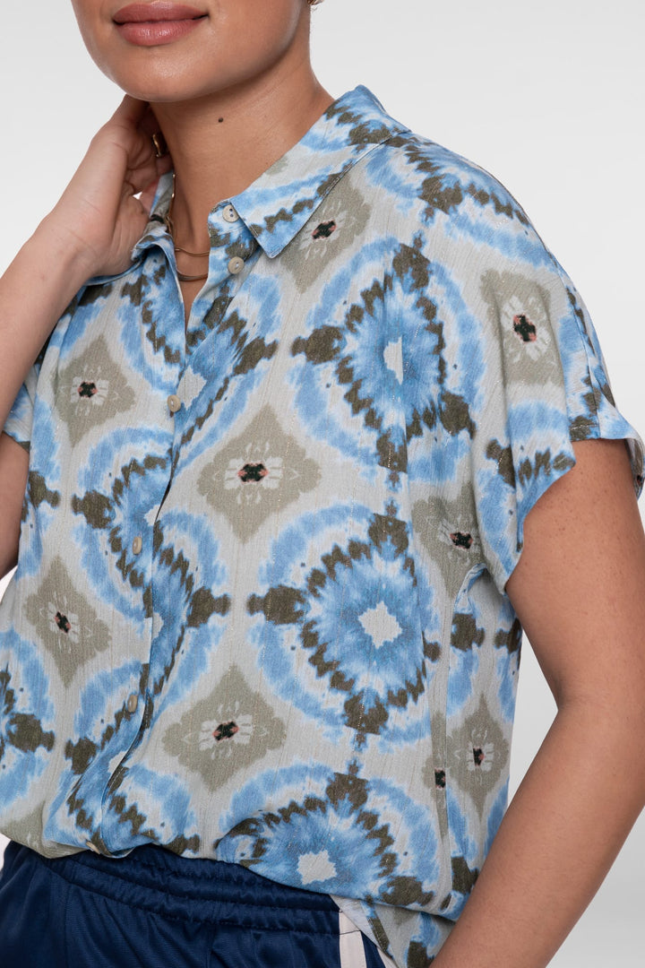 Geisha blouse 63277-20 blauw dessin – dames