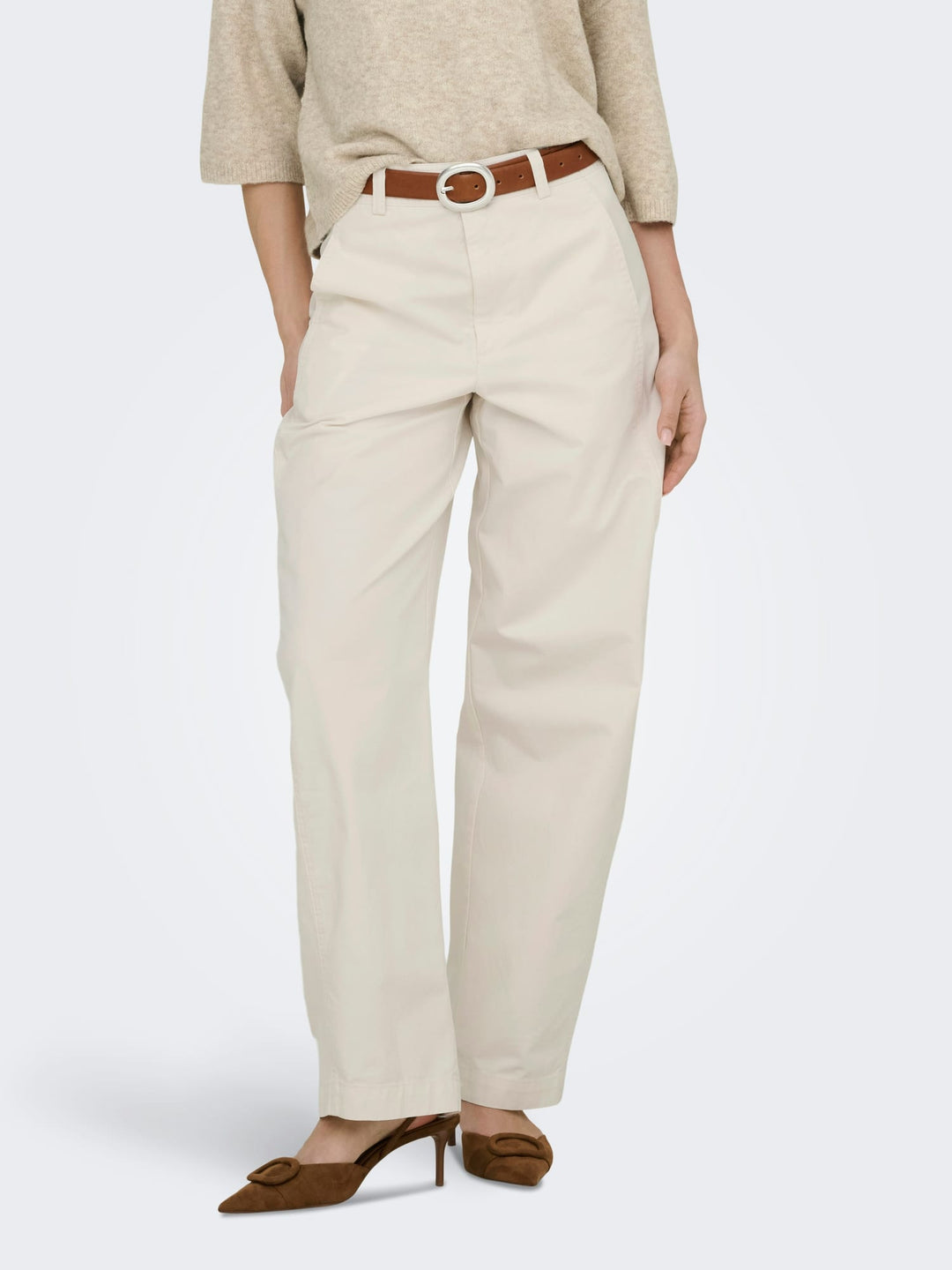 Jacqueline de Yong Selma lange broek beige – dames - L32