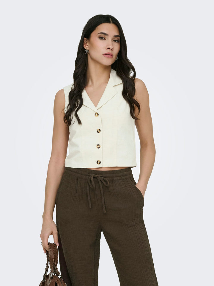 Jacqueline de Yong gilet dames beige – JDYMILAN