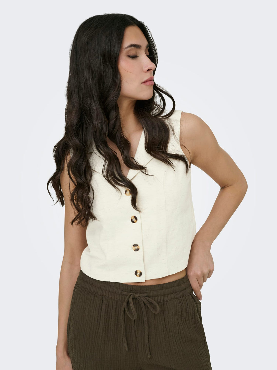 Jacqueline de Yong 15366390 Milan gilet beige