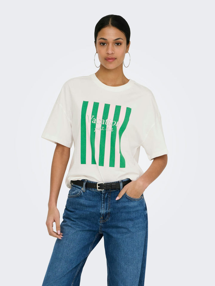 Jacqueline de Yong 15356228 Carla T-shirt dames – off-white
