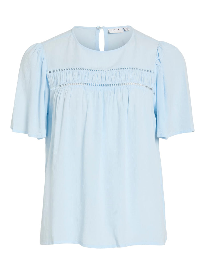 Vila VICODY S/S TAPE TOP lichtblauw – dames blouse