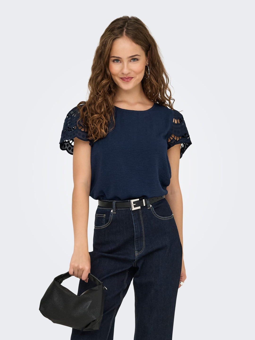 Jacqueline de Yong Hannah top navy – dames