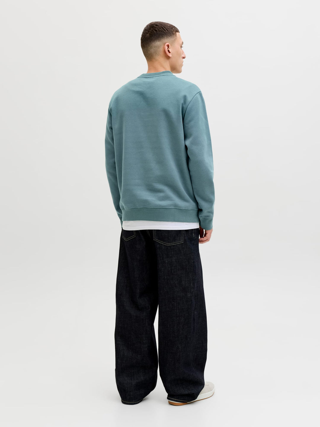 Jack & Jones JCOFUSION SWEAT BADGE CREW NECK – heren - Oud Groen