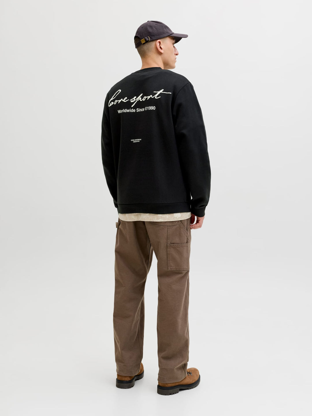 Jack & Jones JCODUST SCRIPT SWEAT CREW NECK - heren sweater - Zwart