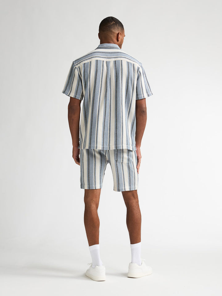 Petrol men M-1060-SIS429 overhemd k/m – heren - Blauw Dessin