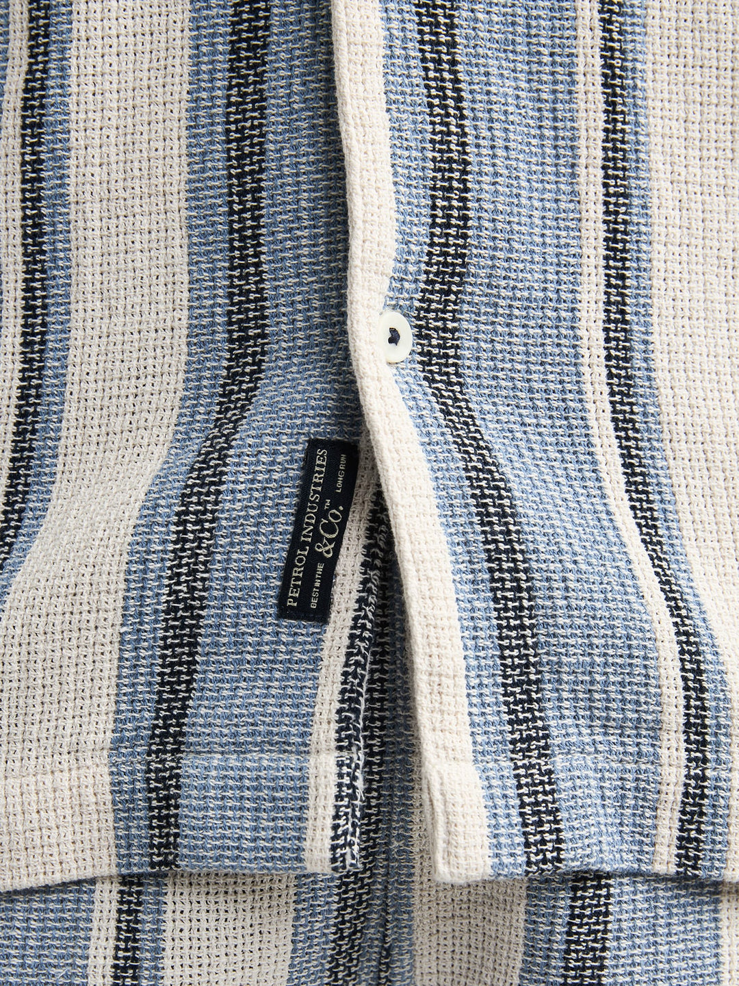 Petrol men M-1060-SIS429 overhemd k/m – heren - Blauw Dessin