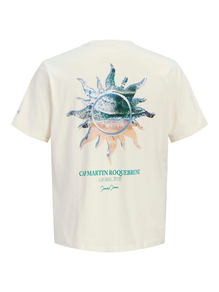 Jack & Jones T-shirt JORHYERES BACK ELEMENT – heren - Ecru