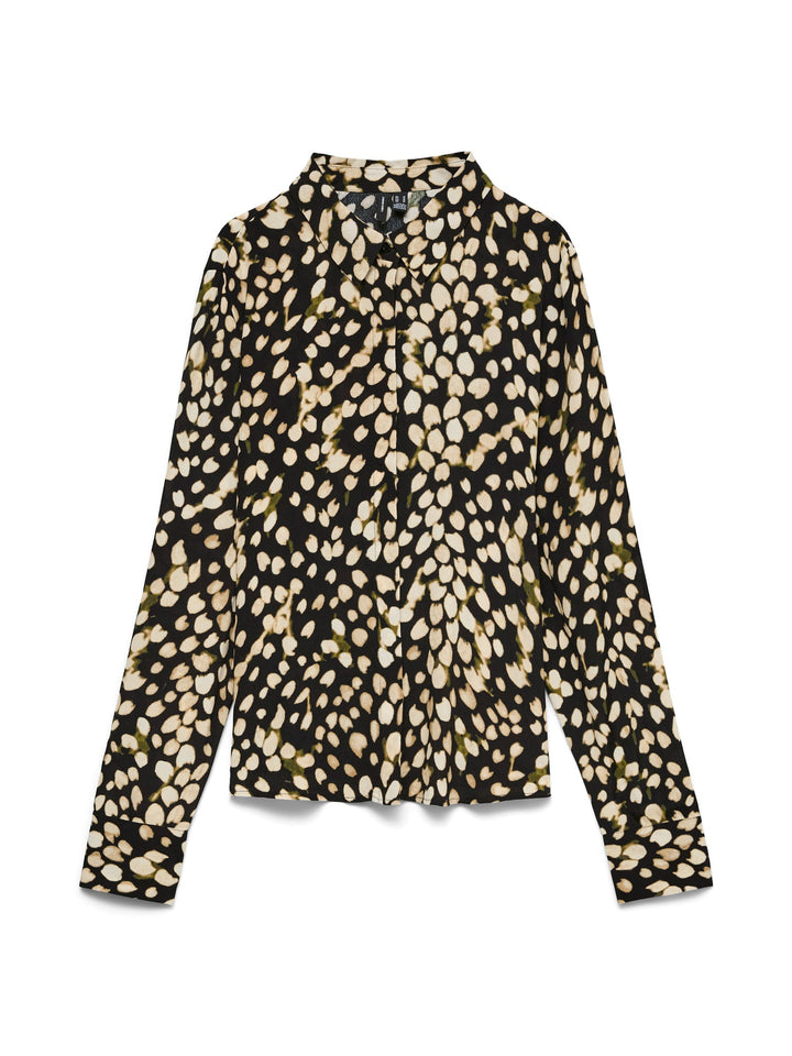 VERO MODA 10352564 miriam blouse l/m dames zwart dessin