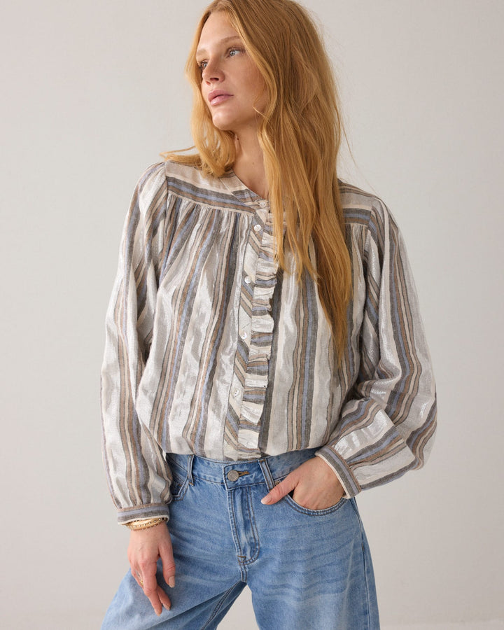 Summum blouse l/m ecru dessin – dames