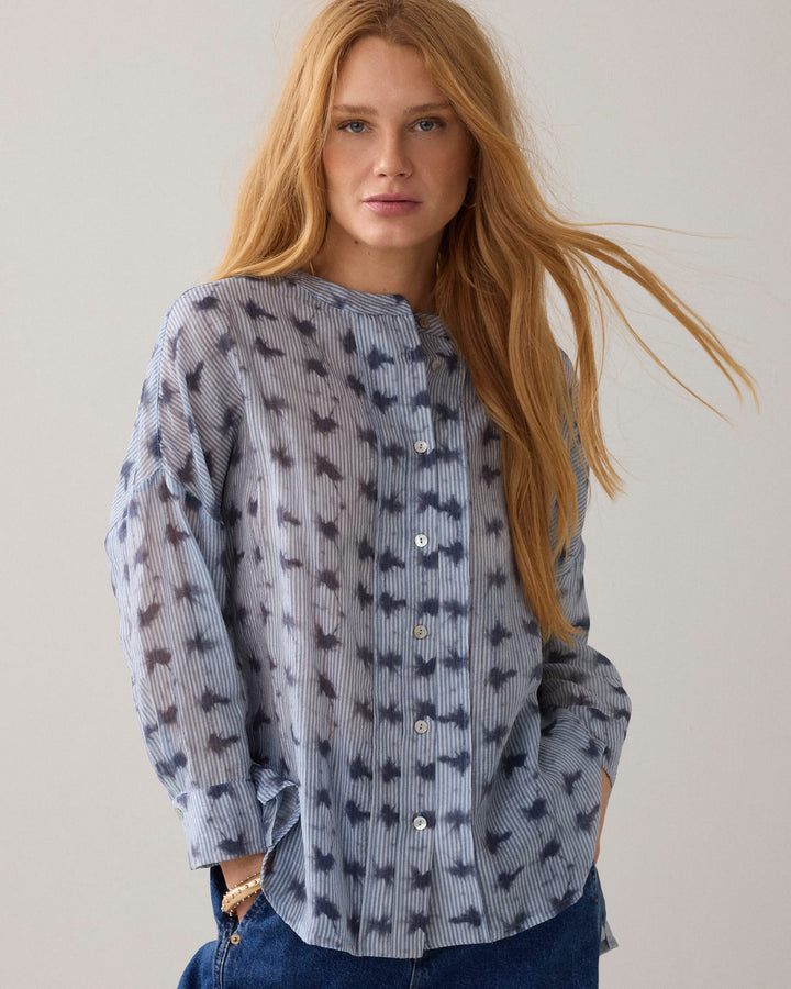 Summum blouse l/m dames blauw dessin – 2S3463-12368