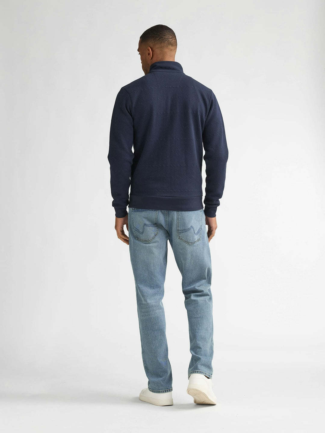 Petrol men M-1060-SWC333 vest sweat navy – heren