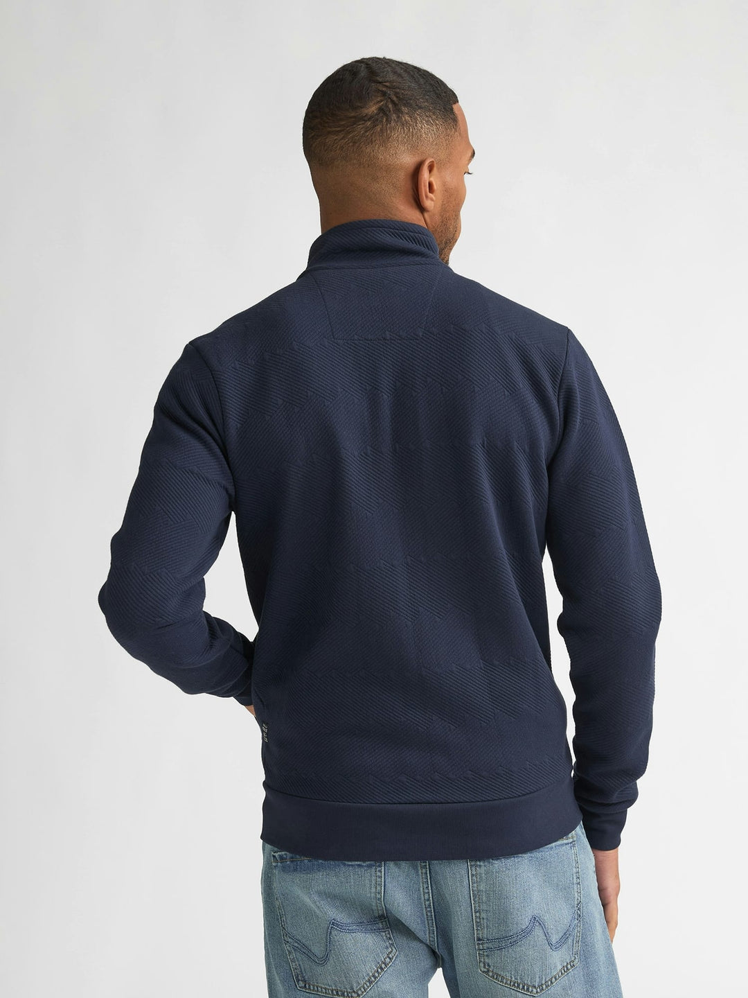 Petrol men M-1060-SWC333 vest sweat navy – heren