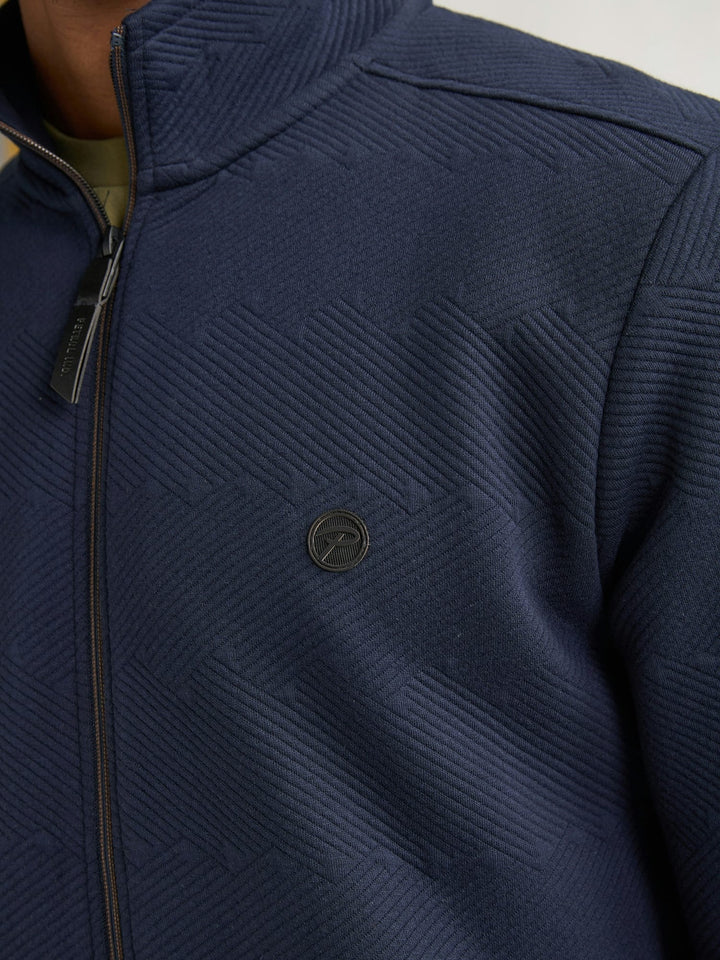 Petrol men M-1060-SWC333 vest sweat navy – heren