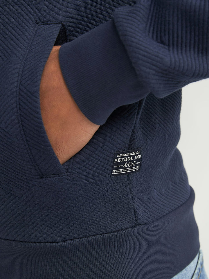 Petrol men M-1060-SWC333 vest sweat navy – heren