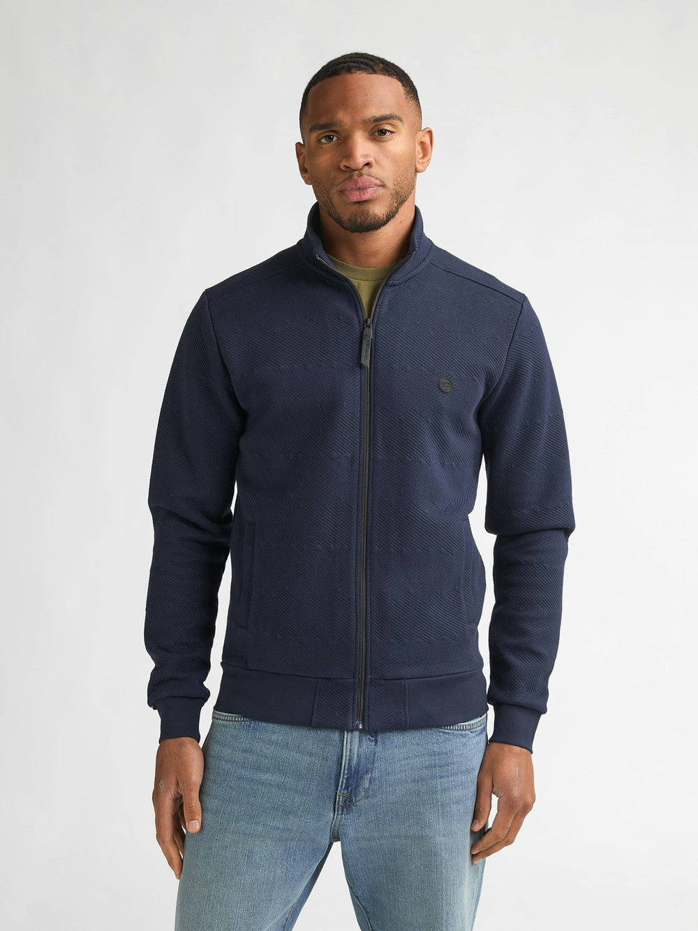Petrol men M-1060-SWC333 vest sweat navy – heren