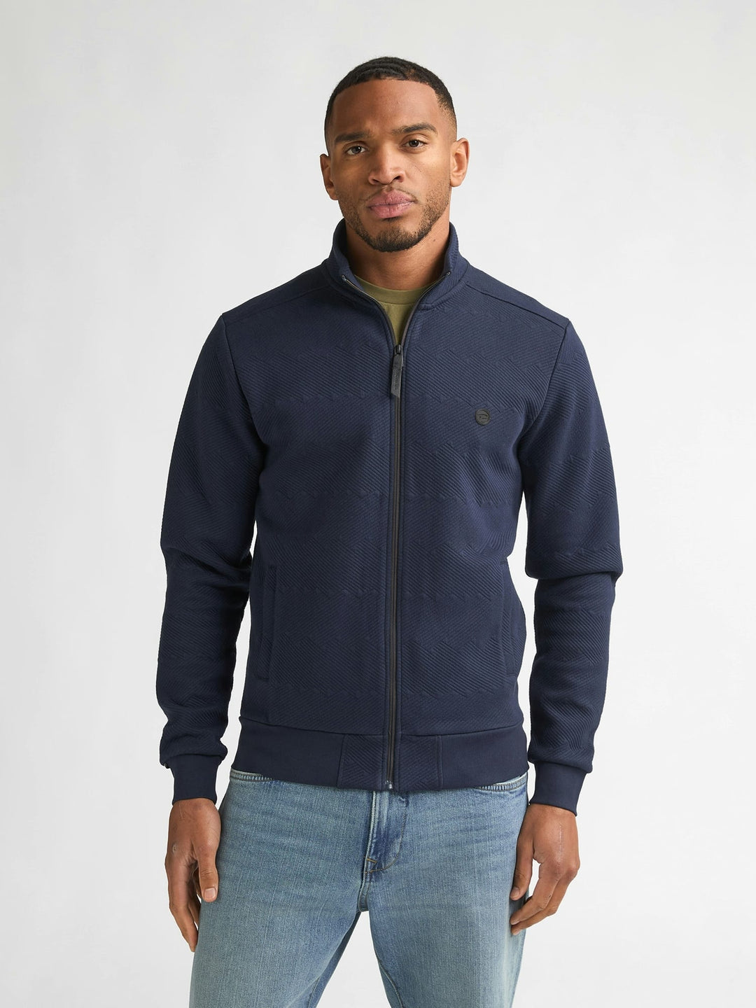 Petrol men M-1060-SWC333 vest sweat navy – heren