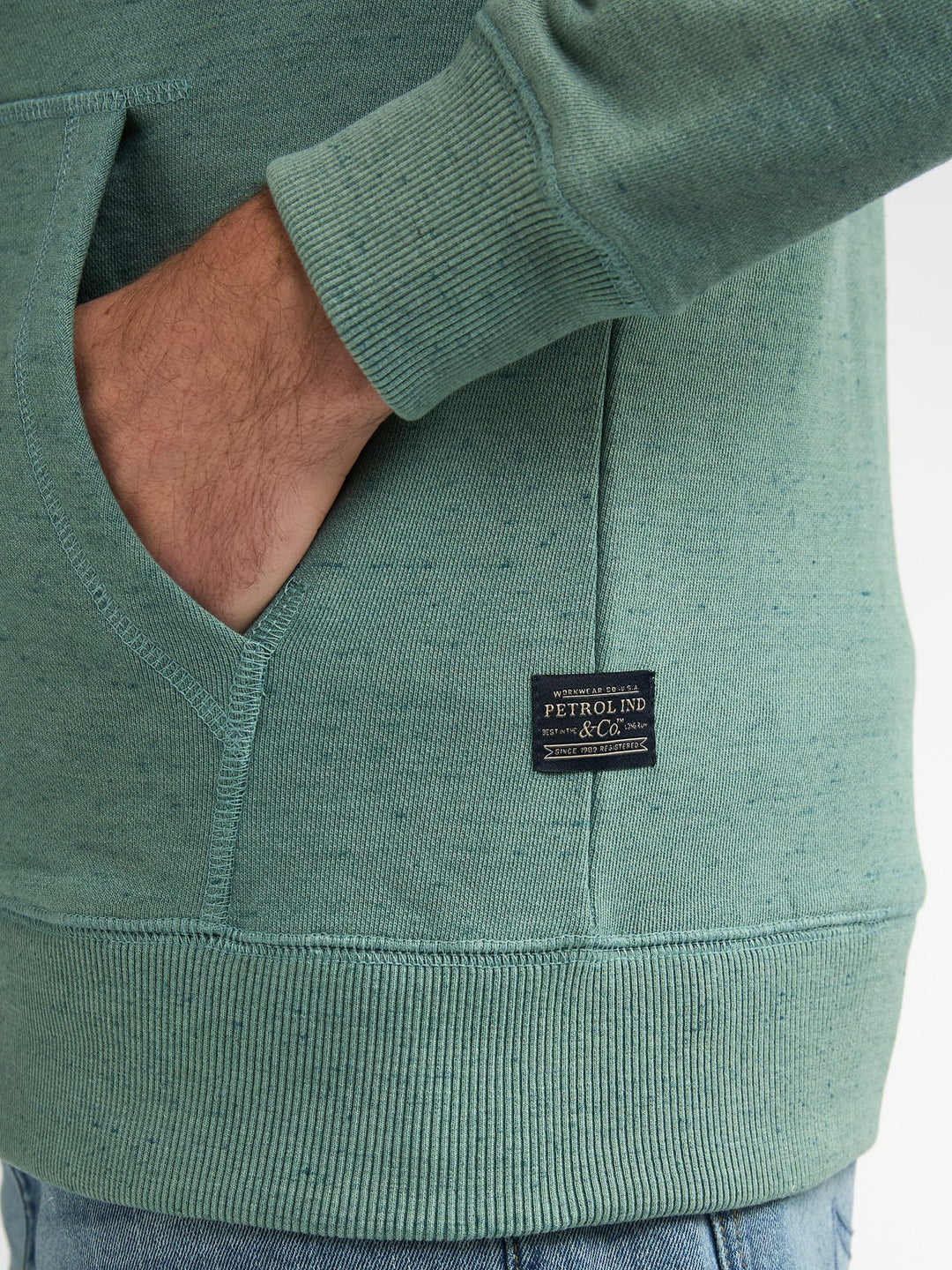 Petrol men M-1060-SWH319 vest sweat heren oud groen