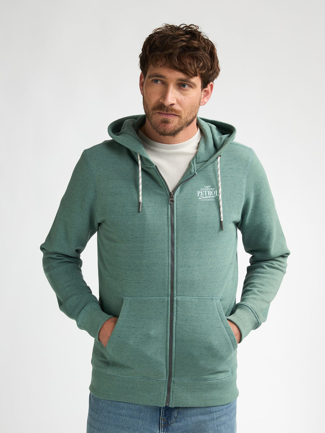 Petrol men M-1060-SWH319 vest sweat oud groen – heren