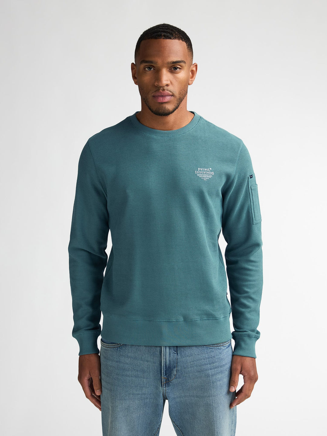 Petrol men M-1060-SWR317 sweater oud groen – heren