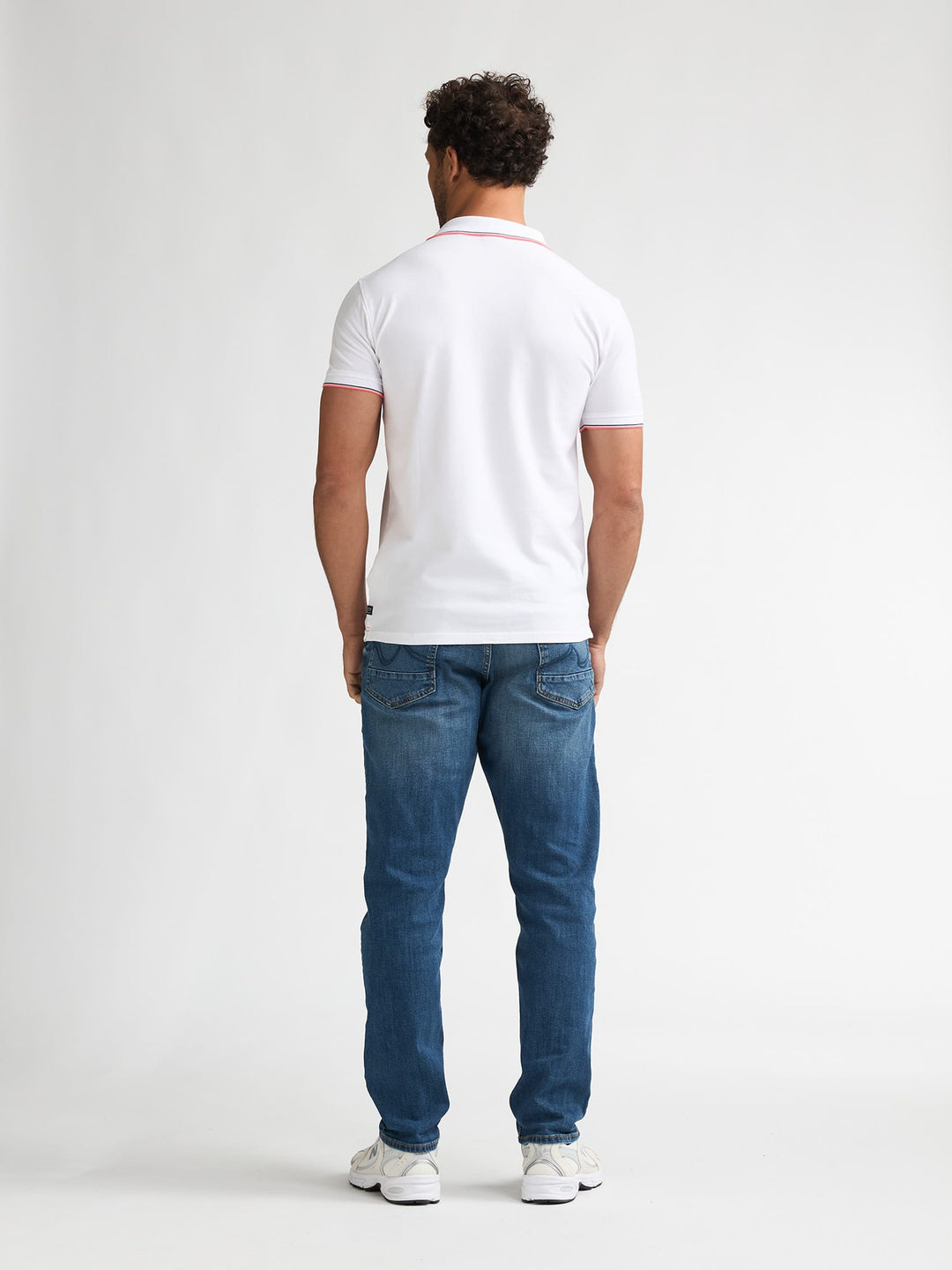 Petrol men polo k/m wit – heren