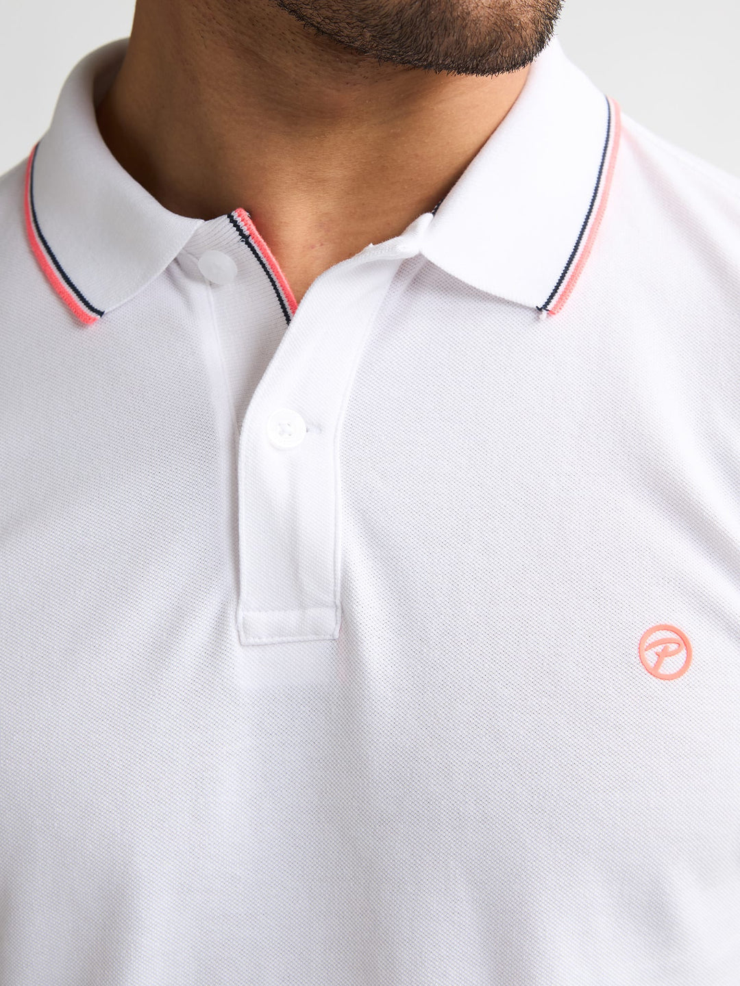 Petrol men polo k/m wit – heren