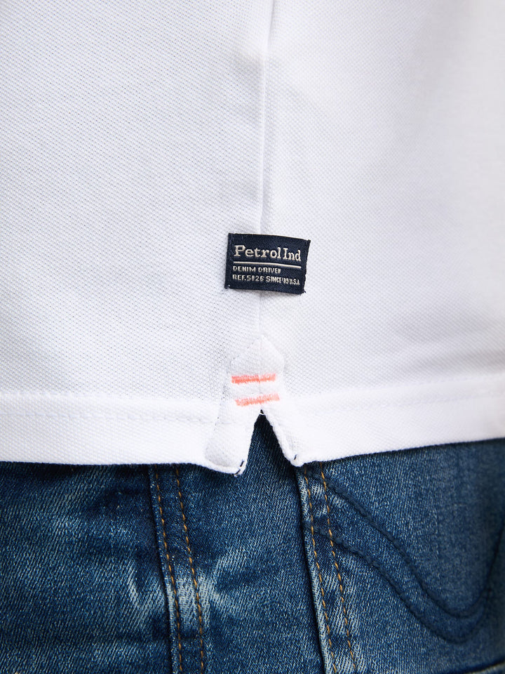 Petrol men polo k/m wit – heren