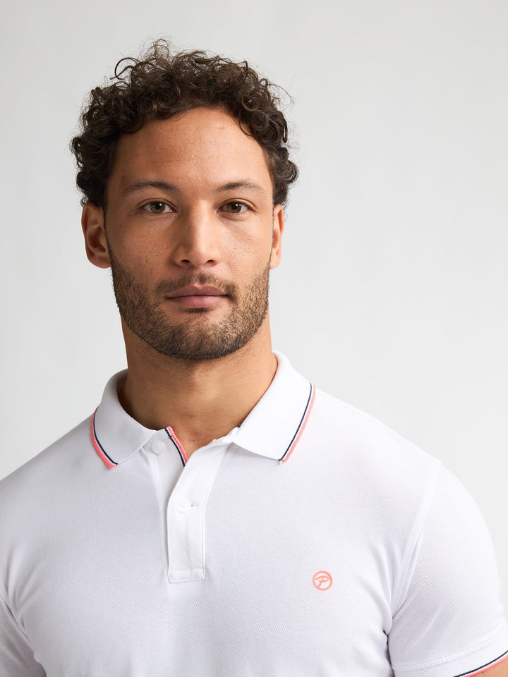 Petrol men polo k/m wit – heren