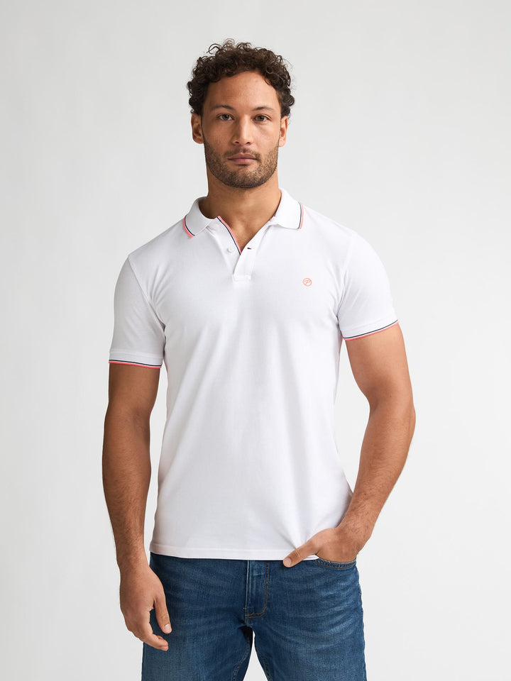 Petrol men polo k/m wit – heren