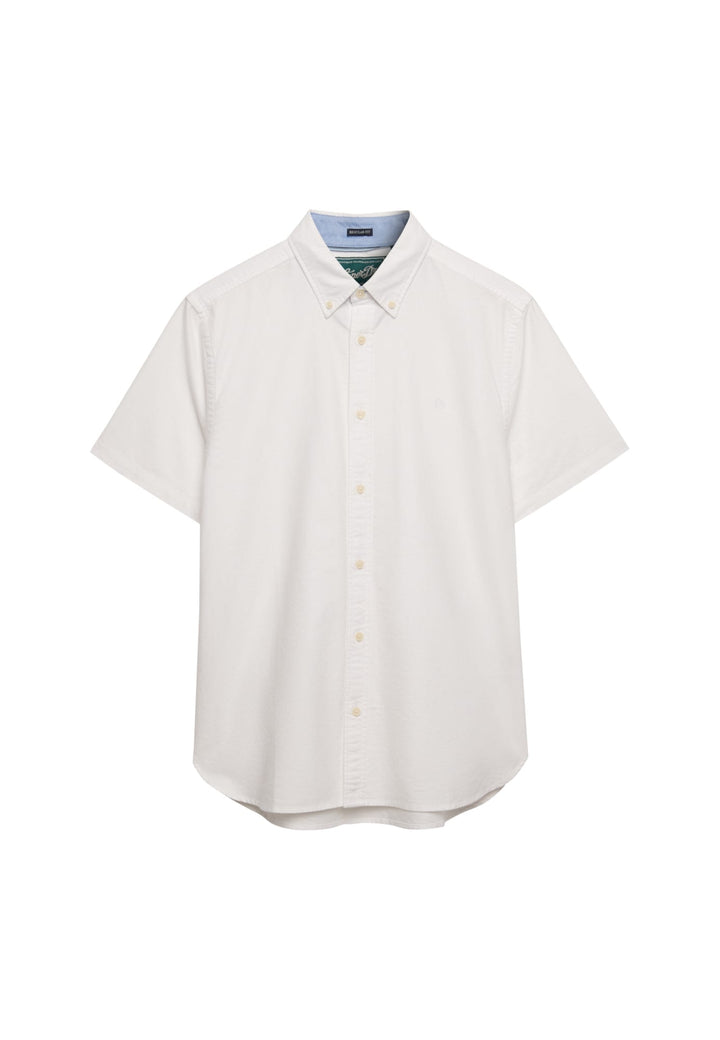 Superdry M4011101A overhemd k/m off-white – heren