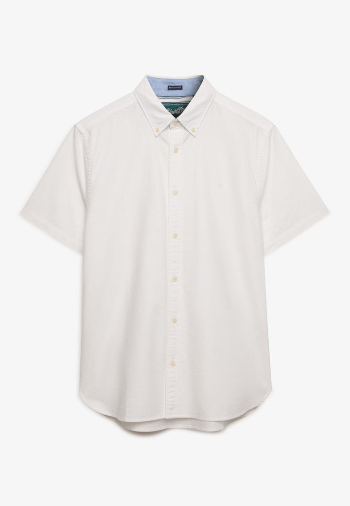 Superdry Preppy Oxford Overhemd Korte Mouwen – heren - Off-white