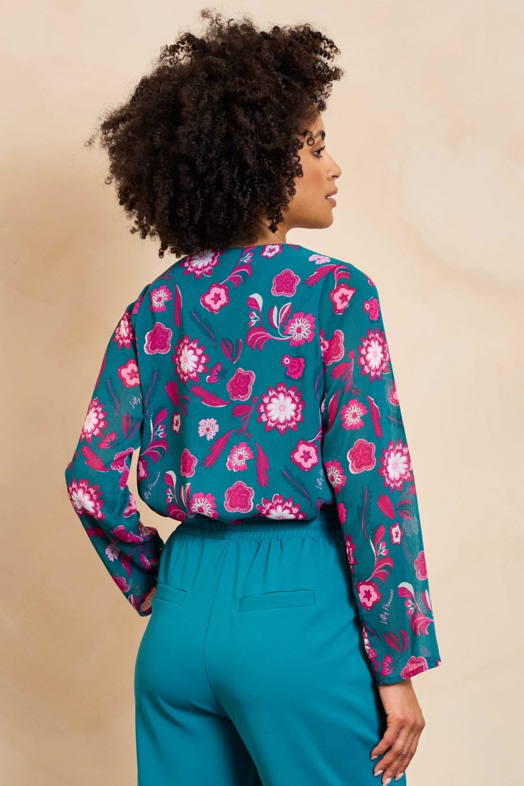 Lofty Manner Blouse Meva - dames blouse groen dessin