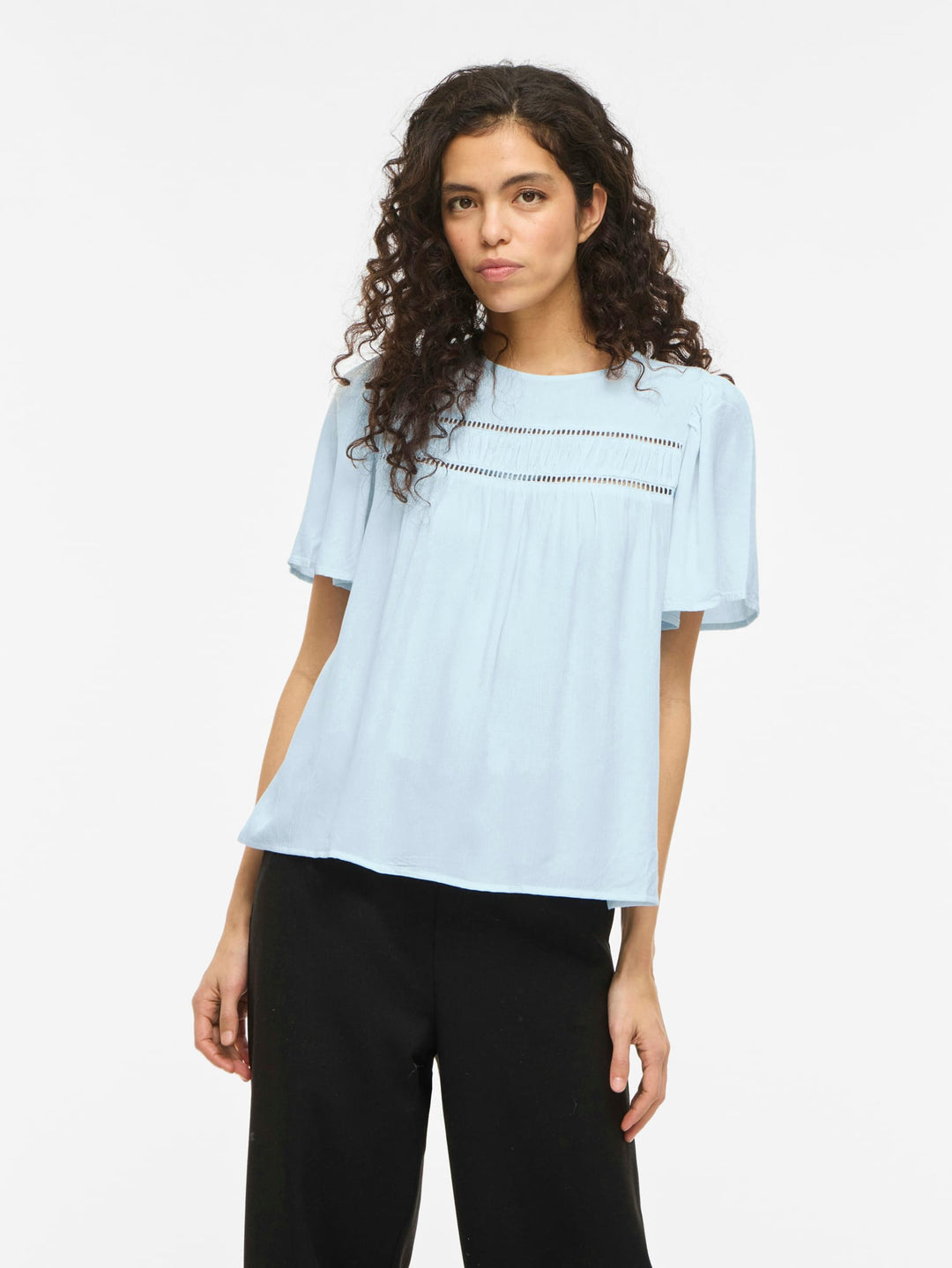 Vila 14115290 Cody blouse lichtblauw – dames