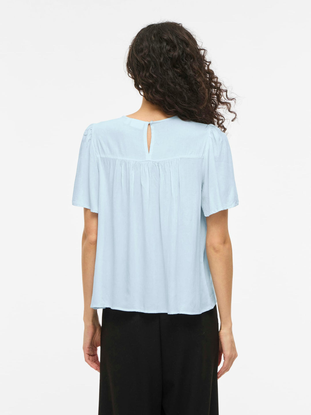 Vila VICODY S/S TAPE TOP lichtblauw – dames blouse