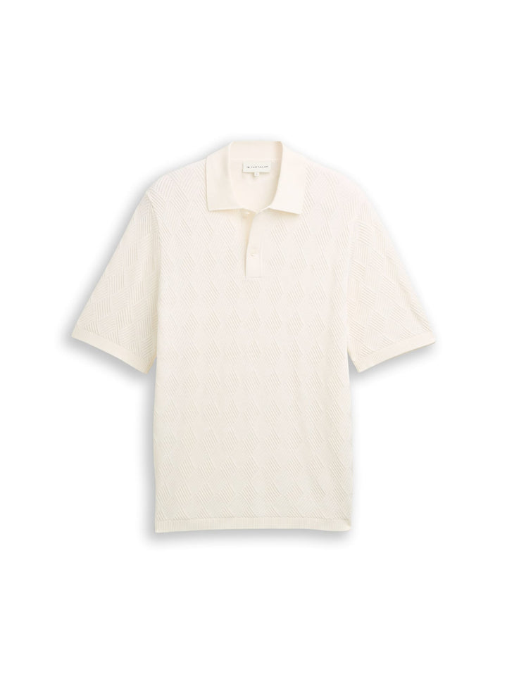 Tom Tailor polo k/m heren off-white
