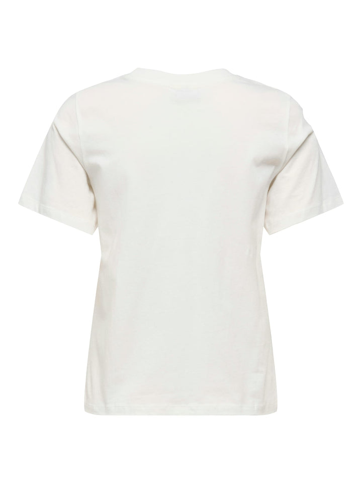 Jacqueline de Yong JDYMAY PISA S/S PRINT TOP – dames t-shirt - Off-white