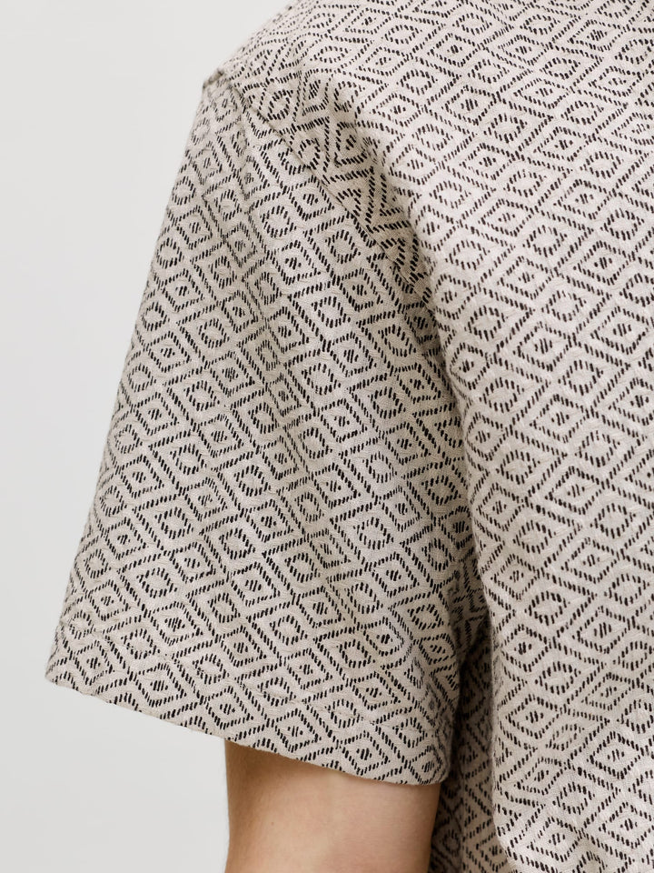 Jack & Jones Bluwinson overhemd k/m heren – zand dessin