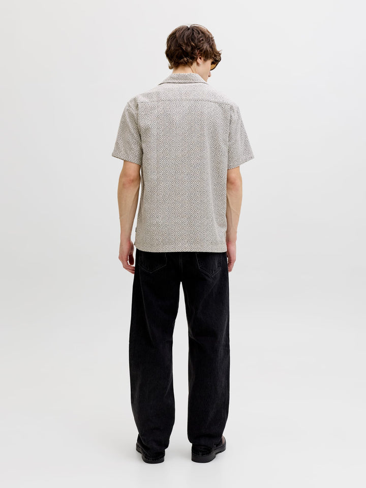 Jack & Jones Bluwinson overhemd k/m heren – zand dessin