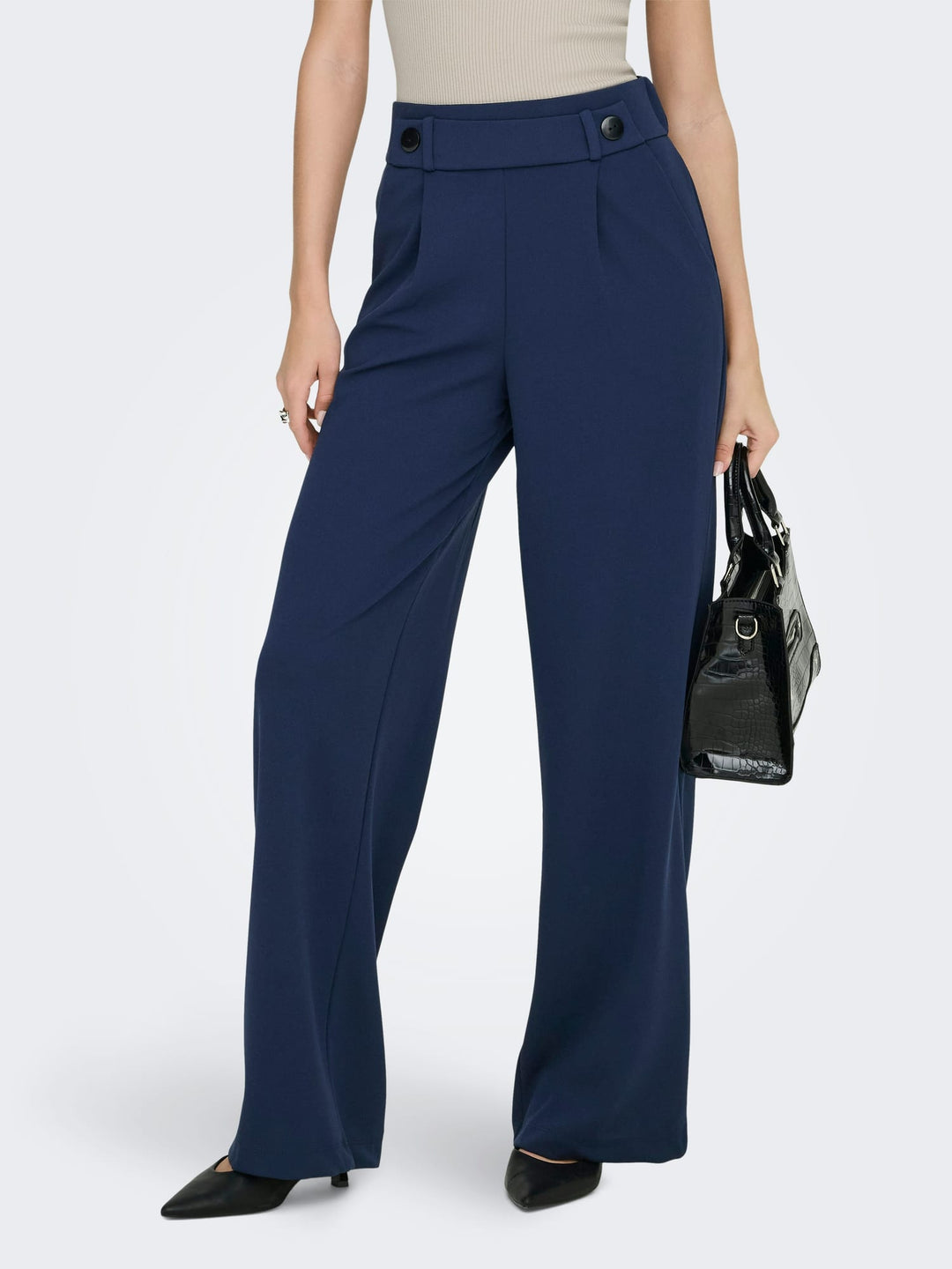 Jacqueline de Yong Geggo lange broek navy – dames - L32