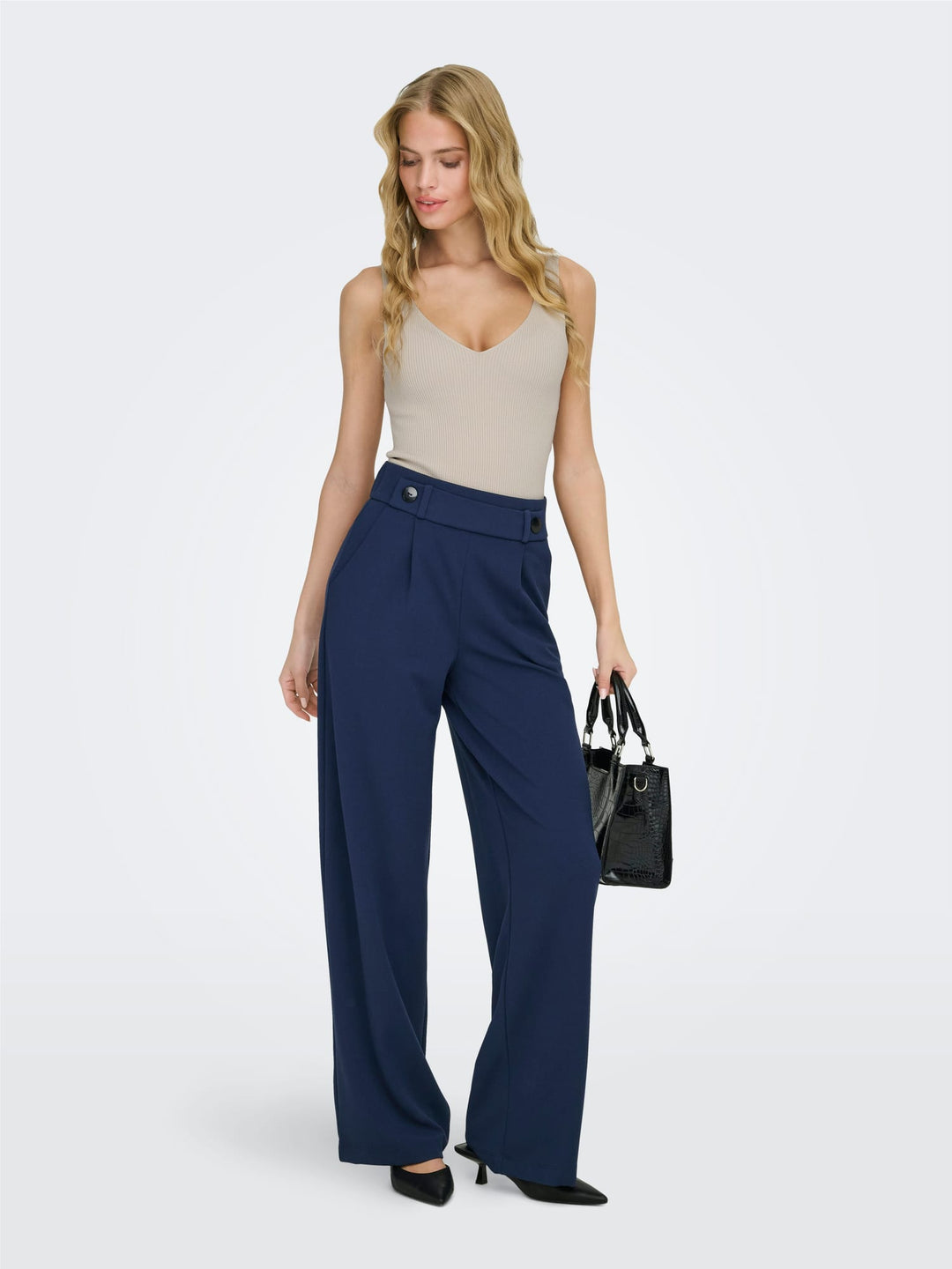 Jacqueline de Yong Geggo lange broek navy – dames - L32