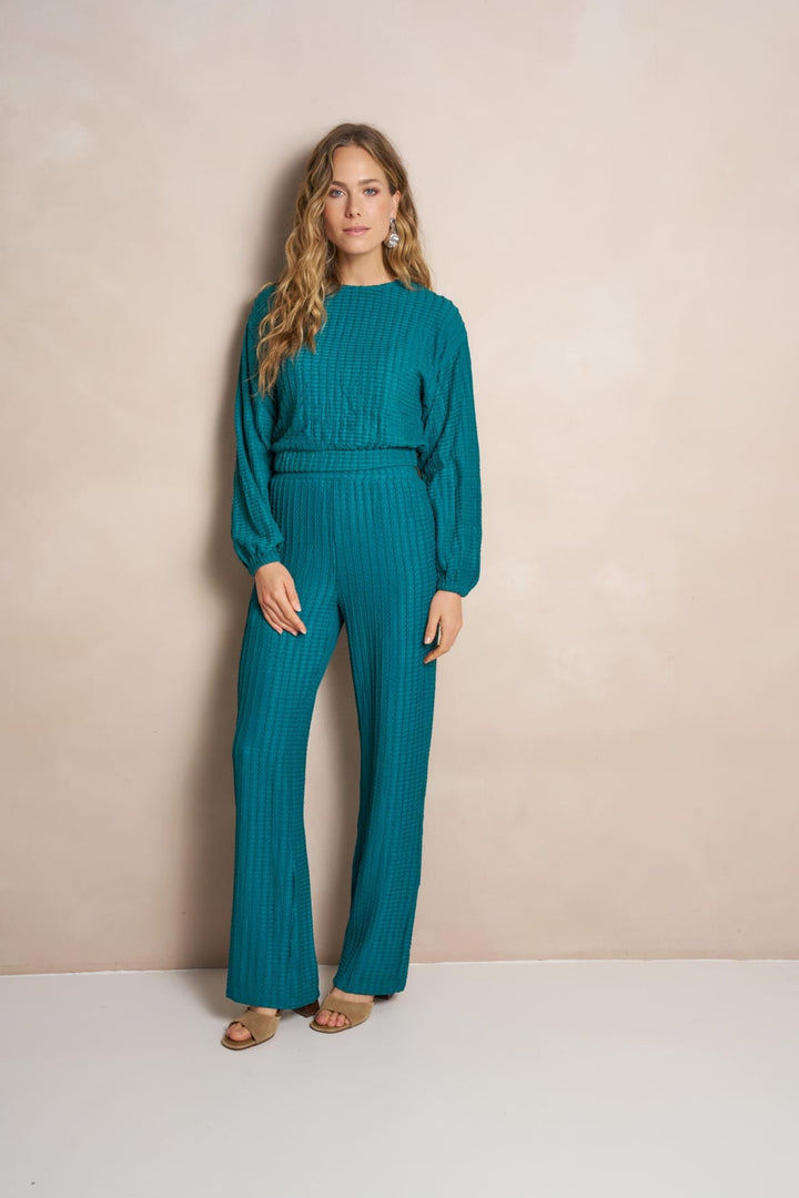 Lofty Manner RB40 - Trouser Amaris esmerald – lange broek dames