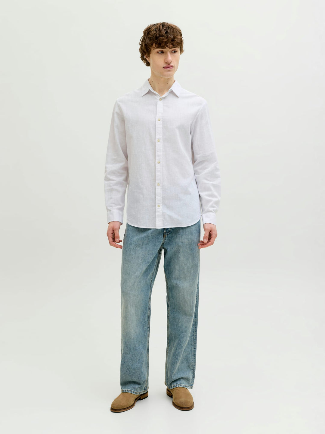Jack & Jones overhemd l/m wit dessin – heren