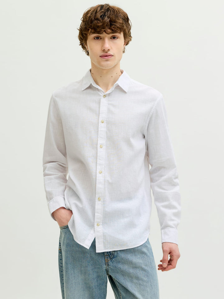 Jack & Jones overhemd l/m wit dessin – heren