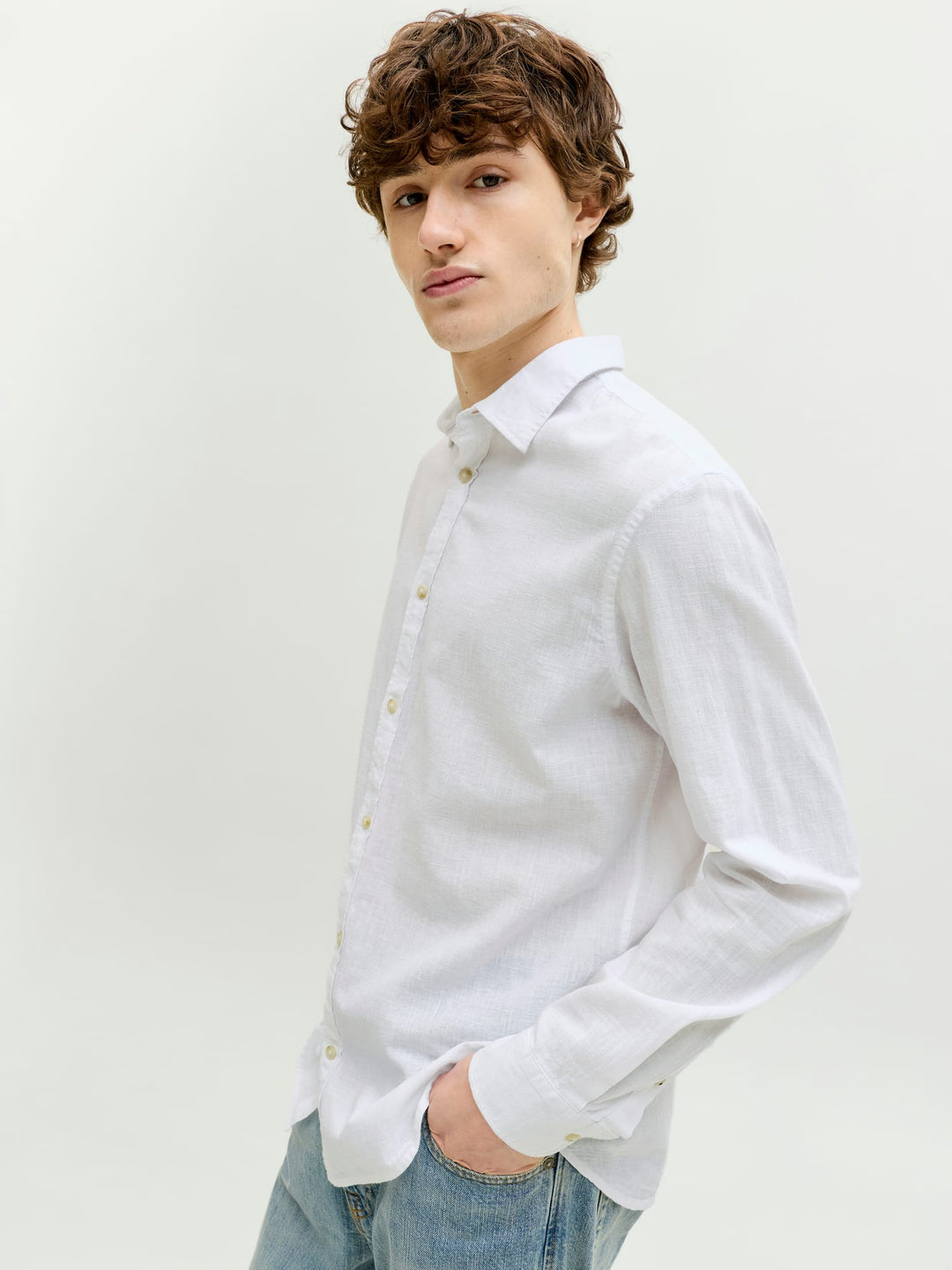 Jack & Jones overhemd l/m wit dessin – heren