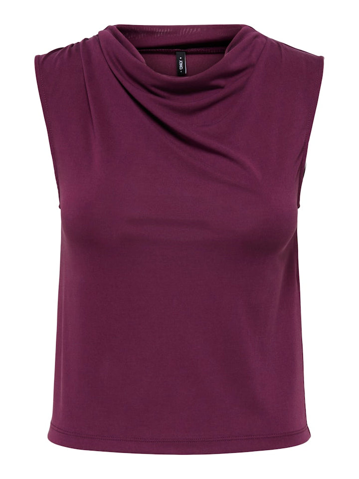 Only ONLHANNAH S/L Waterfall Top aubergine – dames singlet