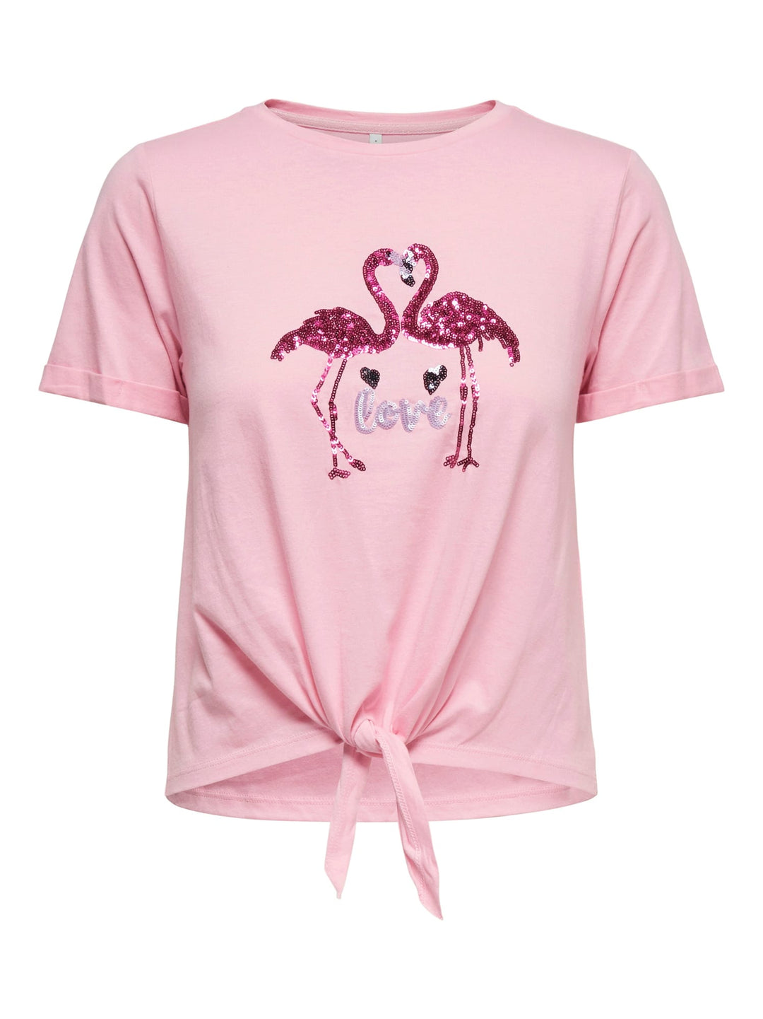 Only ONLDORA S/S Knot T-shirt licht roze – dames