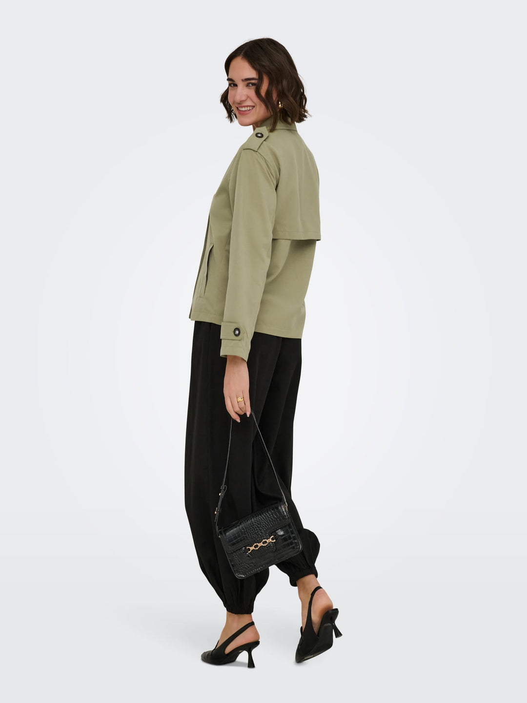 Only ONLHANNAH Short Life Trenchcoat army – dames
